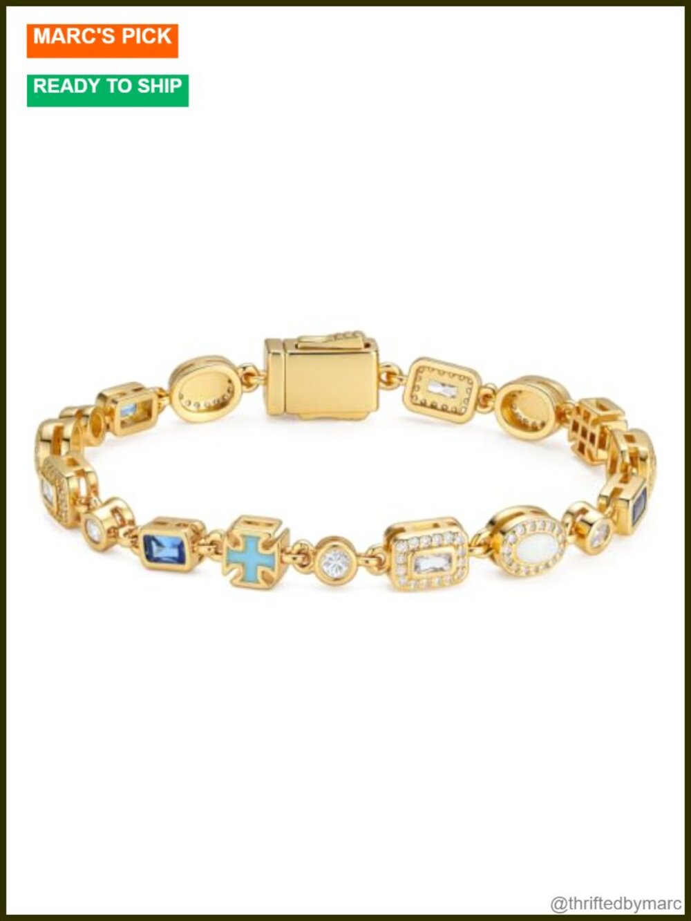 18K Gold Plated Tennis Bracelet 6mm Cubic Zirconia 8 Inch